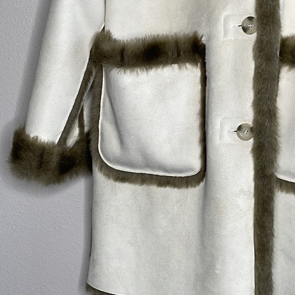 Scandinavian Faux Fur Reversible Suede Fur Coat Jacket - Picture 3 of 8